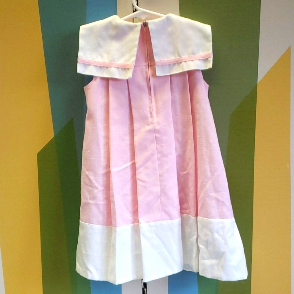 Peaches W. Cream Vintage Pink & White Dress - Picture 6 of 9